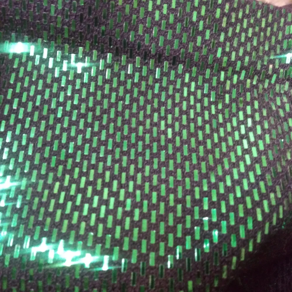 Vintage St. John Couture Sparkly Green High Waisted Wide Leg Knit Pants - Picture 2 of 6